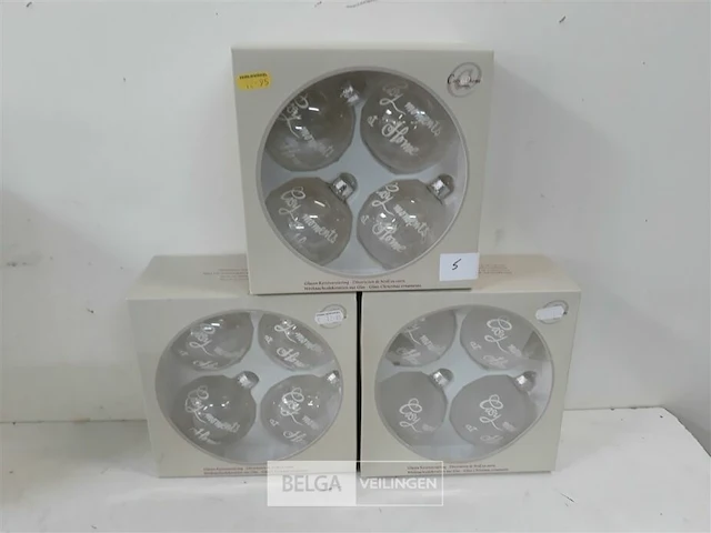 3 x kerstballen glas 4 stuks transparant - afbeelding 1 van  3