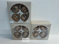 3 x kerstballen glas 4 stuks transparant