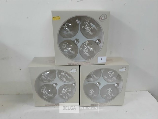 3 x kerstballen glas 4 stuks transparant - afbeelding 2 van  3