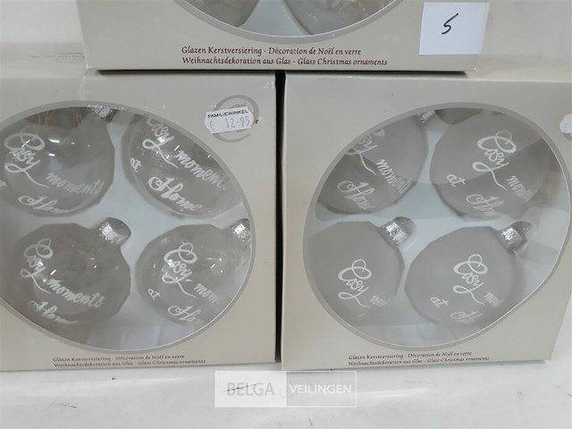 3 x kerstballen glas 4 stuks transparant - afbeelding 3 van  3