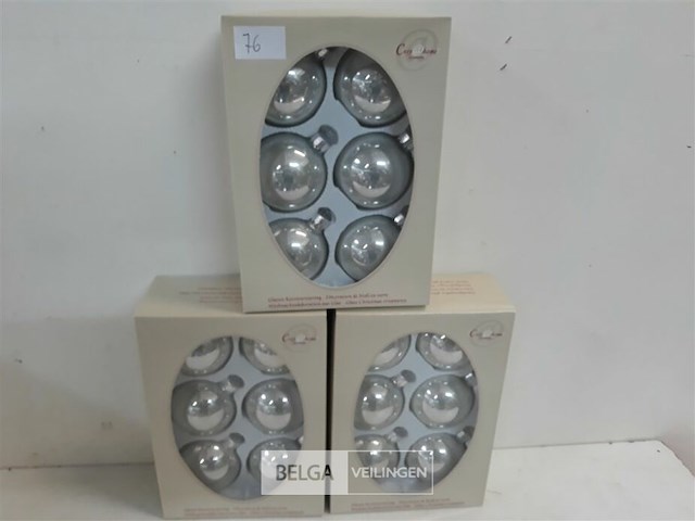 3 x kerstballen glas 6 stuks perle - afbeelding 2 van  3