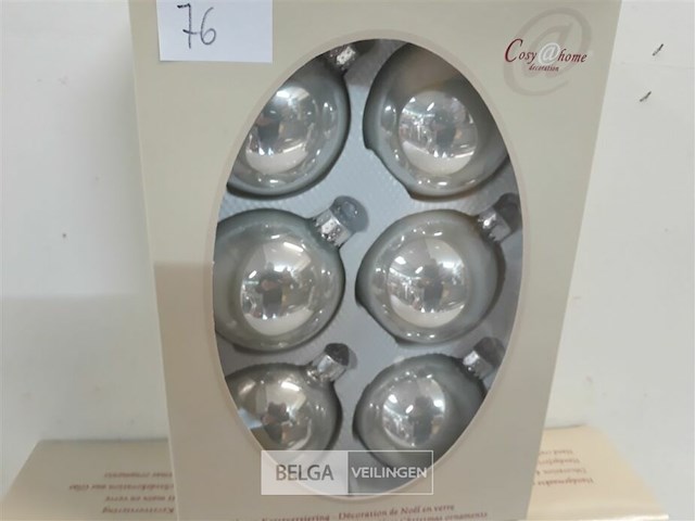 3 x kerstballen glas 6 stuks perle - afbeelding 3 van  3