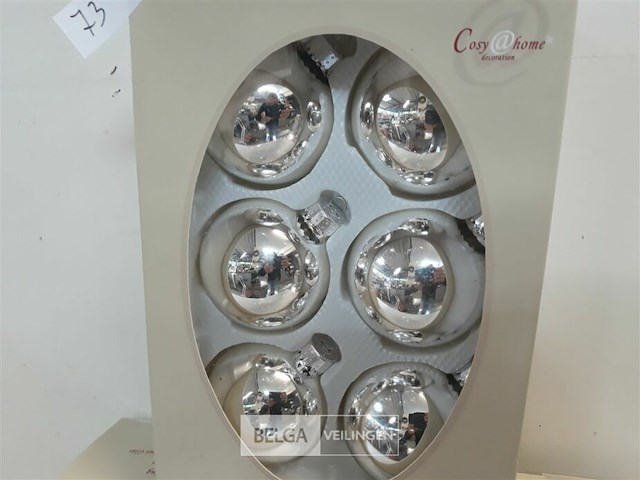 3 x kerstballen glas 6 stuks zilver - afbeelding 3 van  3