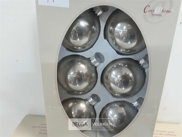 3 x kerstballen glas 6 stuks zilver - afbeelding 3 van  3
