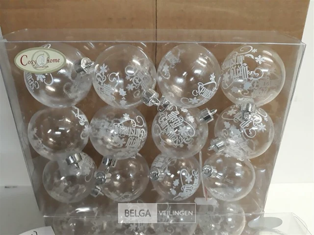 3 x kerstballen pvc 12 stuks tranparant - afbeelding 3 van  3