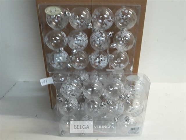 3 x kerstballen pvc 12 stuks tranparant - afbeelding 1 van  3