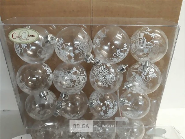 3 x kerstballen pvc 12 stuks transparant - afbeelding 3 van  3
