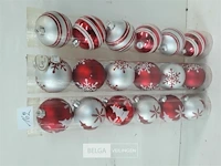 3 x kerstballen pvc 6 stuks rood/zilver - afbeelding 3 van  3