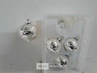 3 x kerstballen tol glas 4 stuks zilver - afbeelding 3 van  3