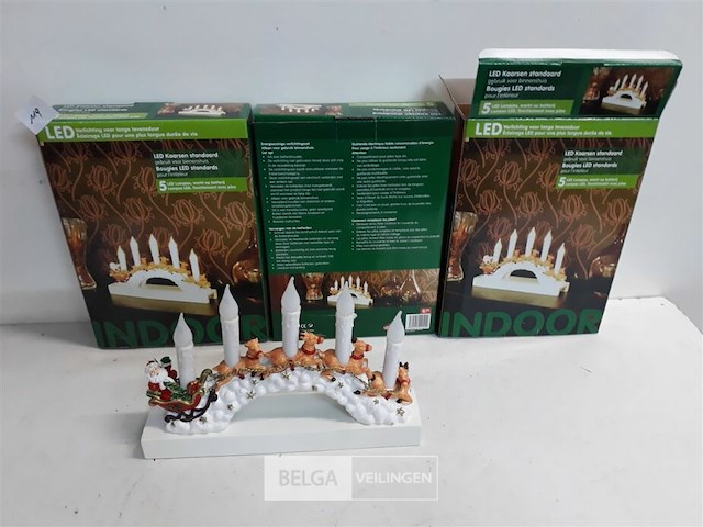 3 x kerstboog slee met lampjes - afbeelding 1 van  3