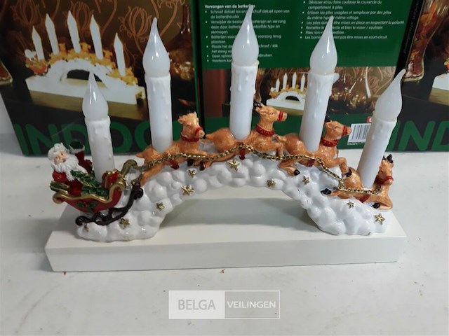 3 x kerstboog slee met lampjes - afbeelding 3 van  3