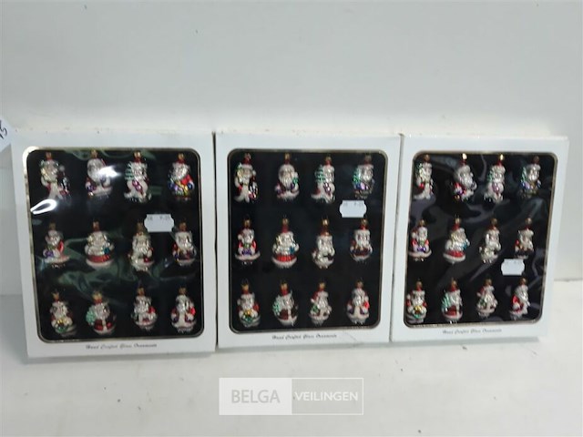 3 x kersthanger kerstman glas 12 stuks - afbeelding 1 van  3
