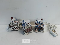 3 x kersthuisje met verlichting - afbeelding 2 van  3