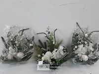 3 x kerststuk groen met beren en ballen - afbeelding 1 van  3