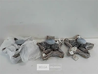 3 x kerststuk voor stompkaars ster 26 cm - afbeelding 1 van  3