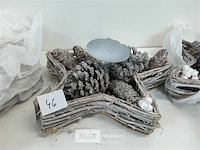 3 x kerststuk voor stompkaars ster 26 cm - afbeelding 3 van  3
