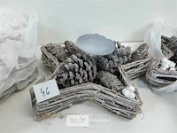 3 x kerststuk voor stompkaars ster 26 cm - afbeelding 3 van  3