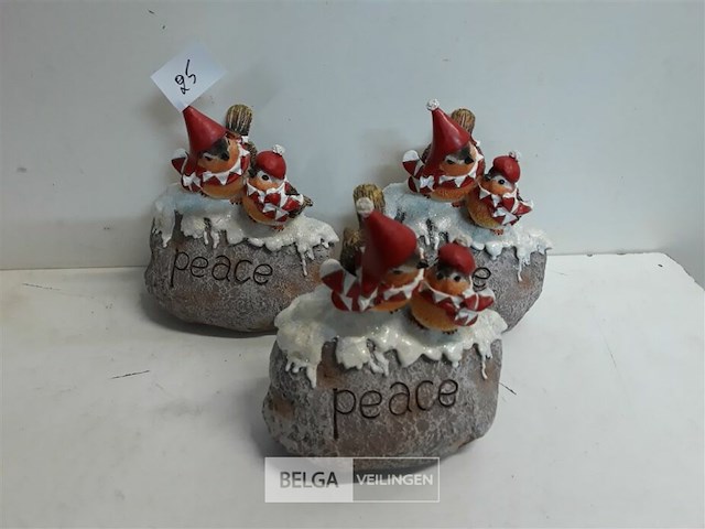 3 x kerstvogels op rots - afbeelding 2 van  3