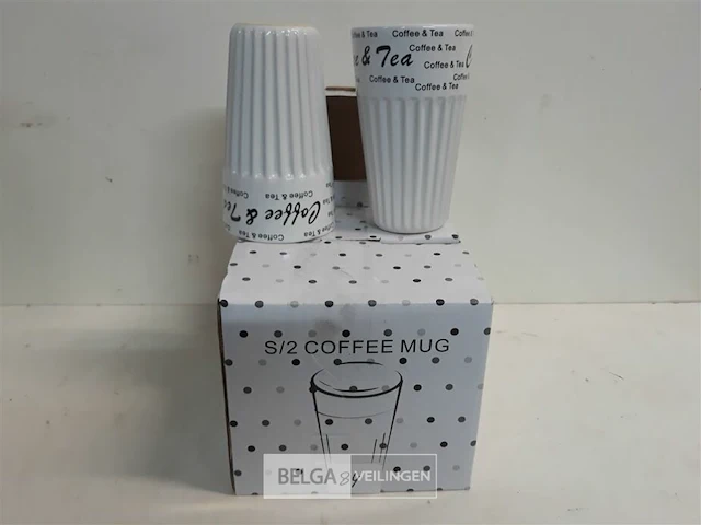 3 x koffie of thee mok 14 cm 2 stuks - afbeelding 2 van  3