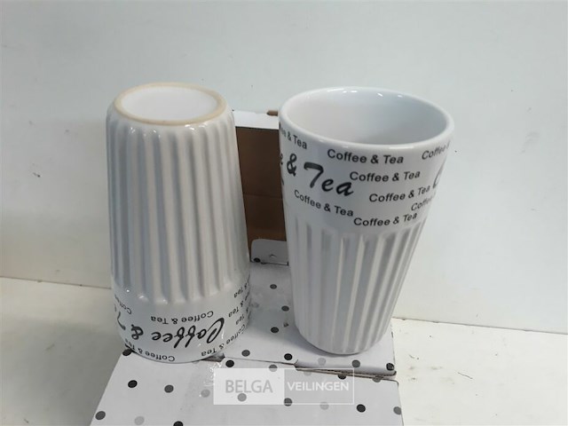 3 x koffie of thee mok 14 cm 2 stuks - afbeelding 3 van  3