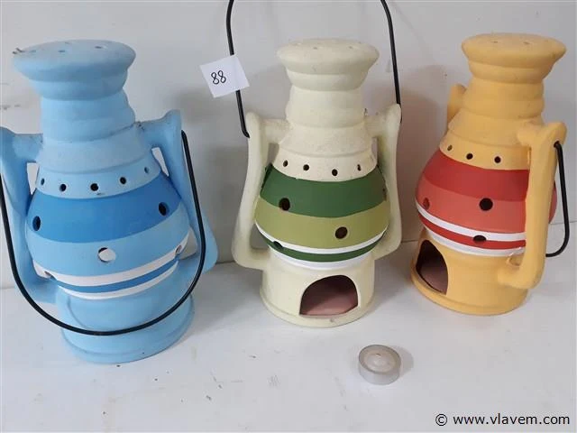 3 x lantaarn met t-lichtje - afbeelding 2 van  2