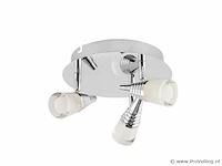3 x led plafondlamp – 3 spots – di01 – 5w – 4000k – neutraal wit – zilver - afbeelding 4 van  4