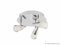 3 x led plafondlamp – 3 spots – di01 – 5w – 4000k – neutraal wit – zilver - afbeelding 4 van  4