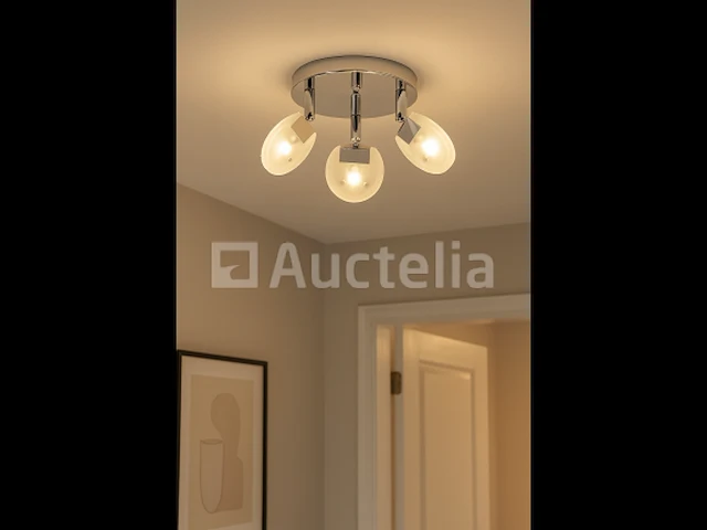 3 x led plafondlamp – 3 spots – hl7160l – max. 3 x 5w – 4000k – neutraal wit – zilver - afbeelding 1 van  4