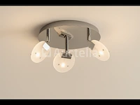 3 x led plafondlamp – 3 spots – hl7160l – max. 3 x 5w – 4000k – neutraal wit – zilver - afbeelding 3 van  4
