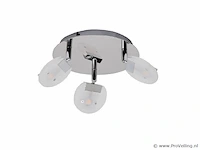 3 x led plafondlamp – 3 spots – hl7160l – max. 3 x 5w – 4000k – neutraal wit – zilver - afbeelding 4 van  4
