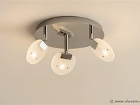 3 x led plafondlamp – 3 spots – hl7160l – max. 3 x 5w – 4000k – neutraal wit – zilver - afbeelding 2 van  4