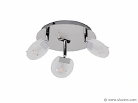 3 x led plafondlamp – 3 spots – hl7160l – max. 3 x 5w – 4000k – neutraal wit – zilver - afbeelding 4 van  4