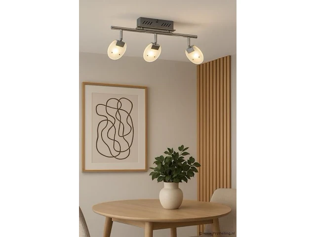 3 x led plafondlamp – 3 spots – hl7163l – 5w – 4000k – neutraal wit – zilver - afbeelding 1 van  4