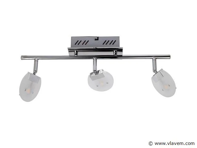 3 x led plafondlamp – 3 spots – hl7163l – 5w – 4000k – neutraal wit – zilver - afbeelding 4 van  4