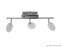 3 x led plafondlamp – 3 spots – hl7163l – 5w – 4000k – neutraal wit – zilver - afbeelding 4 van  4