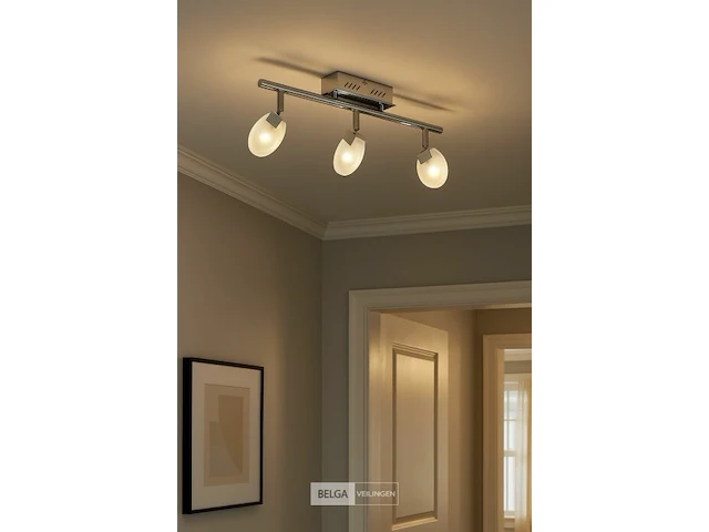 3 x led plafondlamp – 3 spots – hl7163l – 5w – 4000k – neutraal wit – zilver - afbeelding 3 van  5