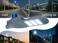 3 x led straatverlichting 150w met sensor – 6500k koud wit – ip65 waterdicht – 15.000 lm - afbeelding 1 van  5