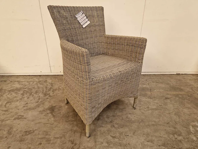 3 x luxury lounge wickerzetel met armleuning ronde draad coral - afbeelding 1 van  4