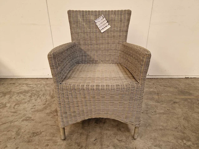 3 x luxury lounge wickerzetel met armleuning ronde draad coral - afbeelding 2 van  4