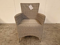 3 x luxury lounge wickerzetel met armleuning ronde draad coral - afbeelding 2 van  4