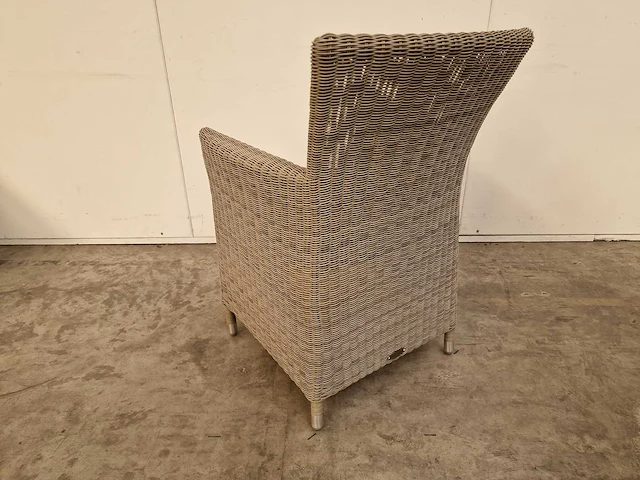 3 x luxury lounge wickerzetel met armleuning ronde draad coral - afbeelding 3 van  4