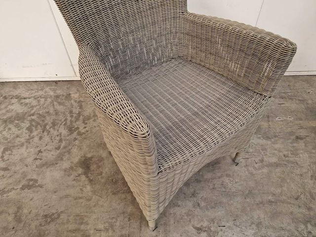 3 x luxury lounge wickerzetel met armleuning ronde draad coral - afbeelding 4 van  4