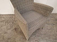 3 x luxury lounge wickerzetel met armleuning ronde draad coral - afbeelding 4 van  4