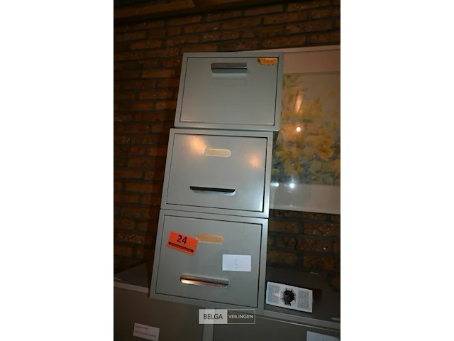 3 x metalen dossierkast met 1 lade - afbeelding 2 van  4