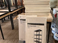 3 x metalen opbergrek met legplanken en toebehoren - afbeelding 1 van  4