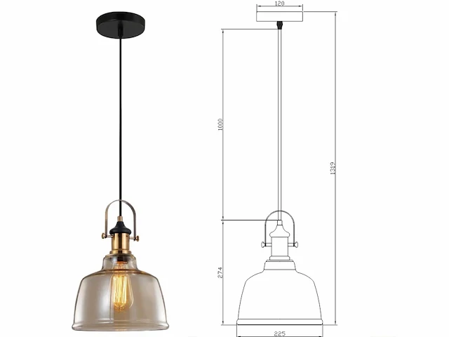 3 x muse design hanglamp amber glas - afbeelding 2 van  8