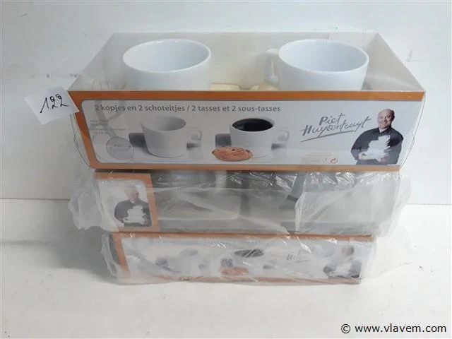 3 x piet huysentruyt koffietas 2 x tas + onderbord - afbeelding 1 van  2
