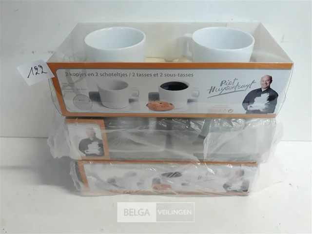 3 x piet huysentruyt koffietas 2 x tas + onderbord - afbeelding 1 van  3