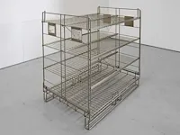 3 x plooibare draadcontainers met legborden lengte 1200mm diepte 800mm hoogte 1200mm , occasie - afbeelding 4 van  4