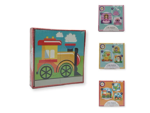 3 x puzzel - kinderen - 3 in 1 puzzel - afbeelding 1 van  2